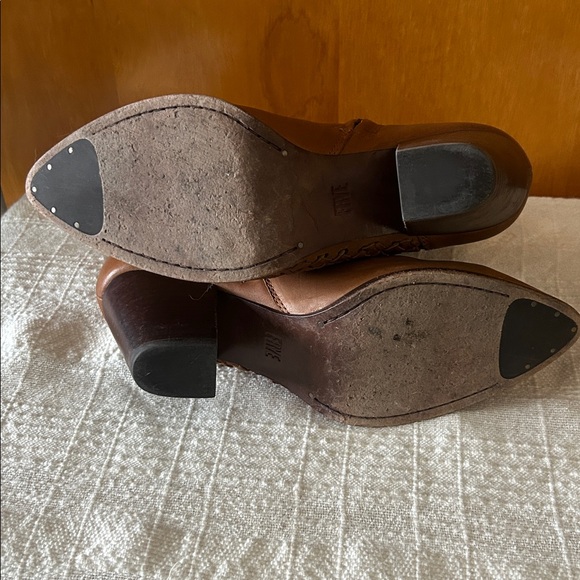 Frye Brown Woven Leather Ankle Booties - Picture 6 of 6